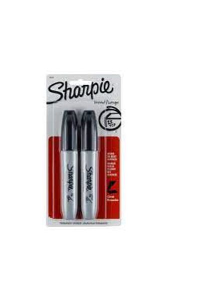 Sharpie Permanent Markers Chisel Tip Black 2-Pack Marker Pen with Cut Tip