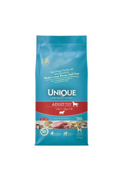 Unique Unque Kuzu Etli Orta ve Büyük Irk Yetişkin Köpek Maması 3 Kg