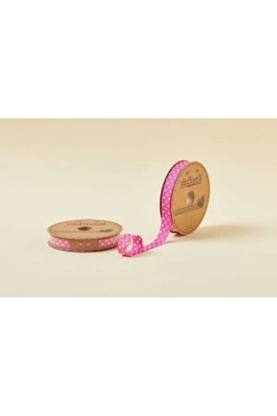 Store Piping Large Polka Dot Folded A21 Fuchsia 2 cm 25 Meters 65% Cotton 35% Polyester