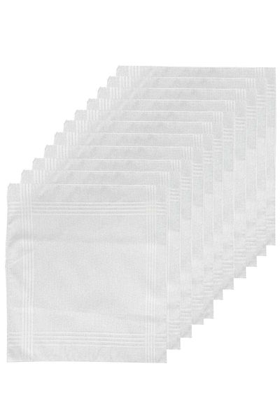 merland benvecocuk Pack of 12 Classic Pocket Gift Eid Handkerchief 100% Cotton 30X30 cm