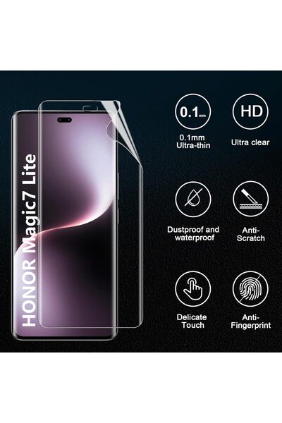 aheaks Honor Magic7 Lite Hydrogel Ekran Koruyucu İnce Jelatin -Kamera Kısmı Açık