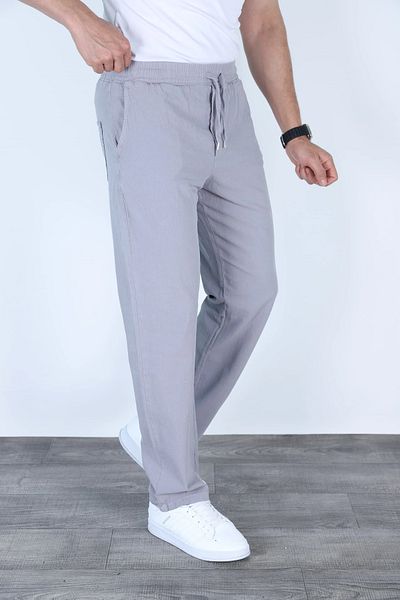 MYRAB DENİM Φαρδύ λινό παντελόνι Jogger Grey
