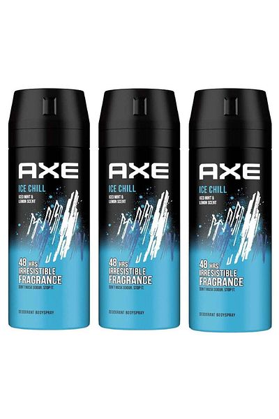 Axe Pack Of 3 Men Body Spray Deodorant Ice Chill - 3x150ml