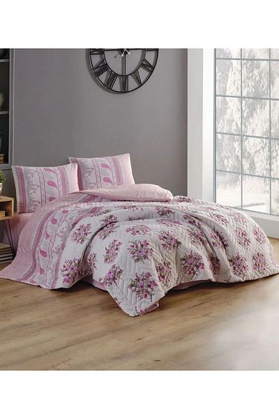 Kristal By Taç Crystal Kır 4 Season Quilted Double Quilt Can Be Placed Duvet Cover Set