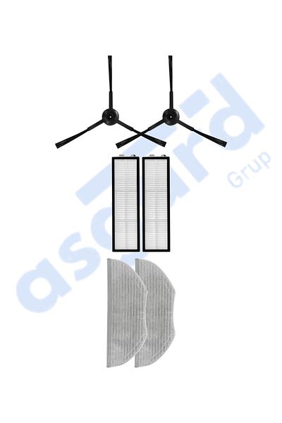 Asgard Grup Xiaomi S10T Compatible 2 Side Brushes 2 Filters 2 Mops