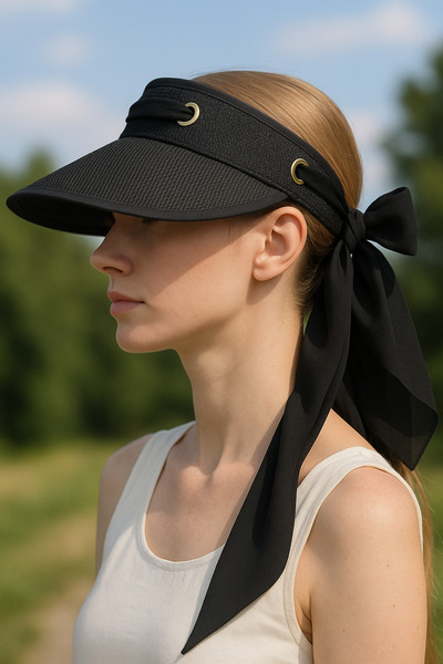 LAGRANZE Yazlık Fular Detaylı Vizör Şapka