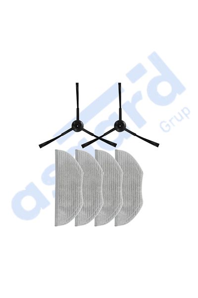 Asgard Grup Xiaomi S10T Compatible 2 Side Brushes 4 Mops