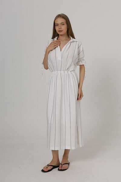 Aymood Rochie cu talie elastică - albă