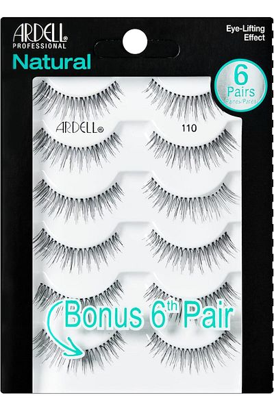 Ardell False Eyelashes Natural 110 Black, 1 Pack 5 Pairs Per Pack