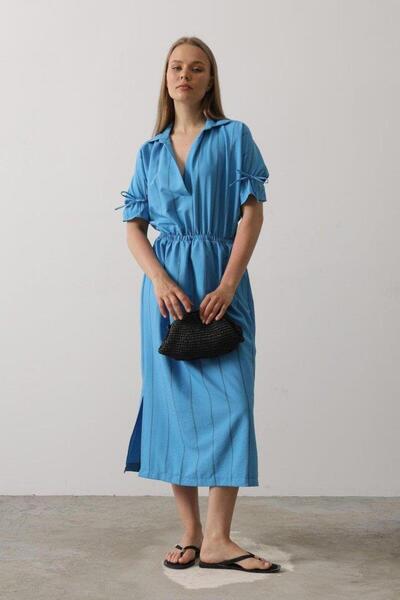 Aymood Rochie cu talie elastică - Albastru