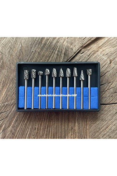 CRP CARPİDE KARBON ÇELİK AHŞAP METAL OYMA SETİ FREZE SETİ GRAVÜR UCU 10PCS 3MM
