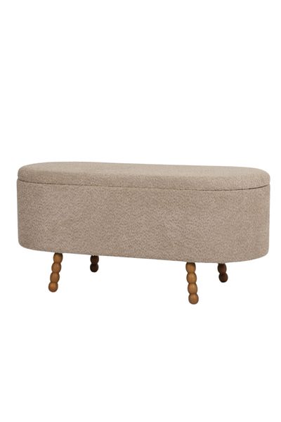 rexa Modern White Flannelette Gold Metal Legs Living Room Bedroom Storage Bench