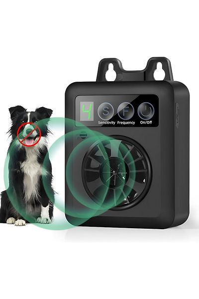 FAMIFY Smart Dog Training and Anti-Barking Device with Ultrasonic, 4 Adjustable Levels, Black