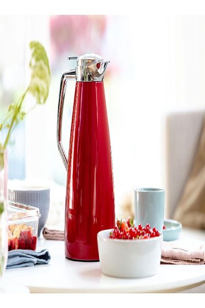 emsa Plaza Thermos Flask 1L Red – ABS Plastic, Durable & Stylish Insulation