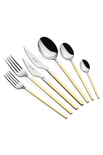 Dame Marie CARRE GOLD DEKORLU 42 PARÇA ÇATAL KAŞIK BIÇAK SETİ