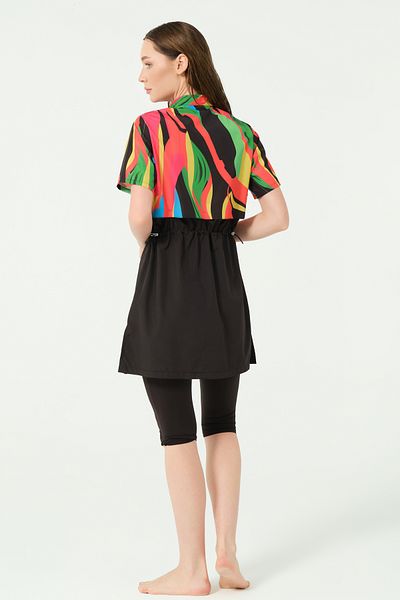 Tesse Crop Look Half Sleeve Semi Closed Swimsuit Alfasa