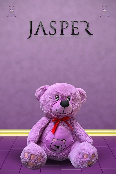 JASPER -03047 Purple Heart Belly Sweet Teddy Bear-45Cm