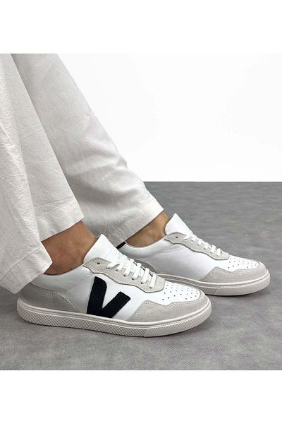 Afilli Rachel 44 Women's White Genuine Leather Thin Flat Sole Daily Casual Sneaker Walking Sports Shoes