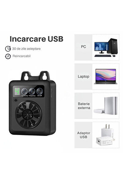 FAMIFY Dispozitiv inteligent de dresaj și anti-lătrat pentru câini cu ultrasunete, 4 niveluri reglabile, negru