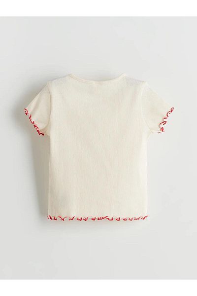 LC Waikiki Tricou pentru copii LCW Kids, cu broderie, cu decolteu rotund, pentru fete (S5)