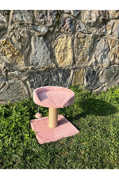 ROYKA Cat Scratching 39X39X40 cm Cat Play and Scratching Platform Pink Soft Fabric