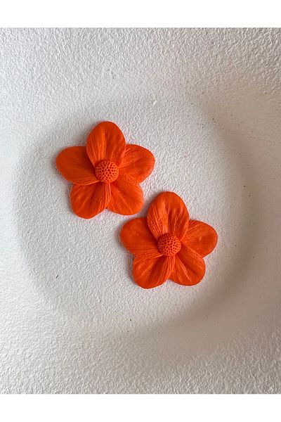 ACCESSORY Orange Flower Design Earrings