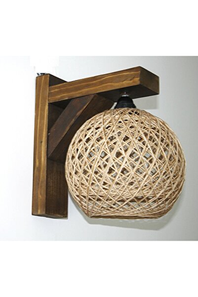 Otantik Çarşı Authentic Bazaar Wooden Sconce with Straw Hat