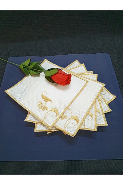 NAKIŞ ATÖLYESİ Lilyum 1 Cocktail Napkin and Coffee Presentation Napkin 6 Pieces