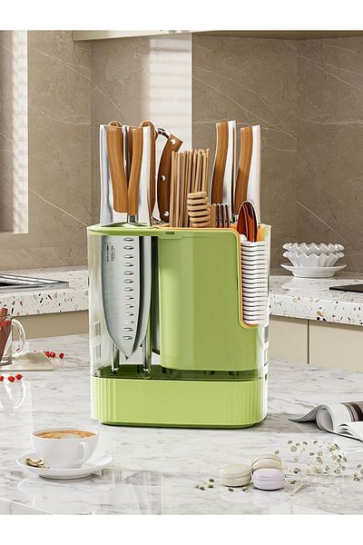Un Integrated Kitchen Knife and Spoon Holder - Organize and Convenience Your Kitchen