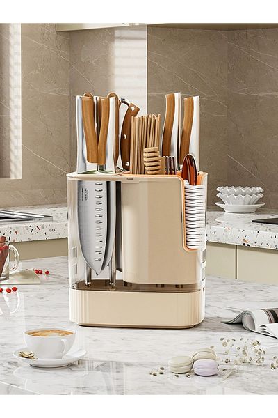Un Integrated Kitchen Knife and Spoon Holder - Organize and Convenience Your Kitchen