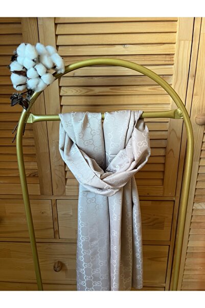 VaVscarfs شال جاكار قطني بنمط G باللون البيج الداكن