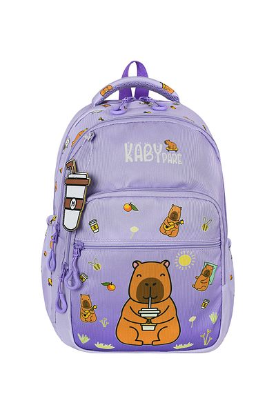 SippoTrade Rucsac cu model Capybara pentru școală primară, cu folie ortopedică pentru nutriție și suport pentru stilou