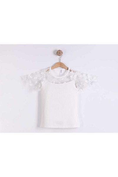 ayzen store Sleeve Flywheel Lace Twist Blouse