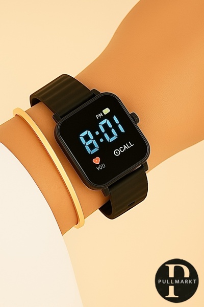 pullmarkt 2 li Set - Ajda bilezik + Dijital Kol Saati ( Akıllı Saat Değildir .Ekrandakiler Sadece Görseldir !)