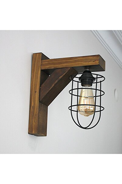 Otantik Çarşı Authentic Bazaar Wooden Sconce with Metal Hat