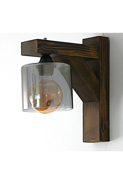 Otantik Çarşı Authentic Bazaar Wooden Sconce with Smoked Glass