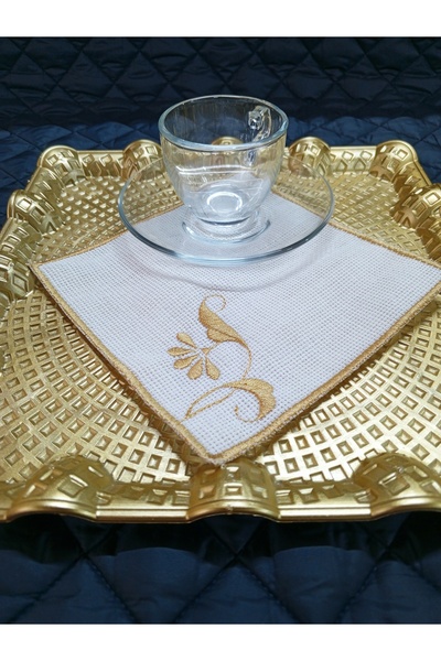 NAKIŞ ATÖLYESİ Lilyum 1 Cocktail Napkin and Coffee Presentation Napkin 6 Pieces
