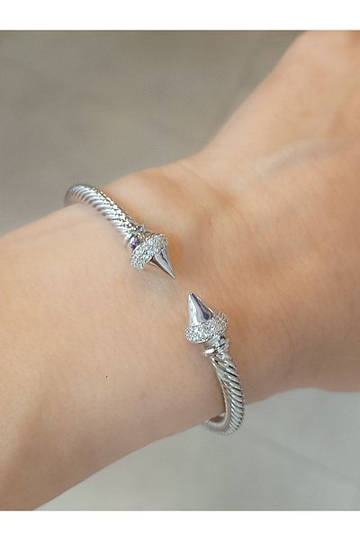 MODA Women's Tarnish-Free Steel Twist Model Twin Nail Head Bracelet - Stylish Design |   Bujimori.