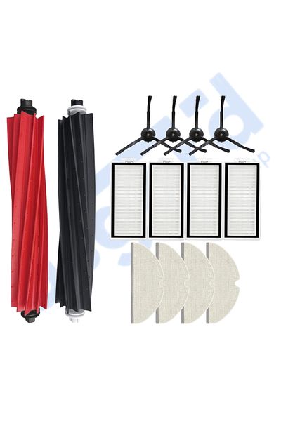 Asgard Grup Roborock Q8 Max, Q8 Max+ Compatible 1 Main Brush 4 Side Brushes 4 Filters 4 Mops