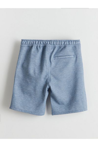 LC Waikiki Pantaloni scurți pentru băieți din țesătură poliviskon cu model standard, cu detaliu de legare în talie