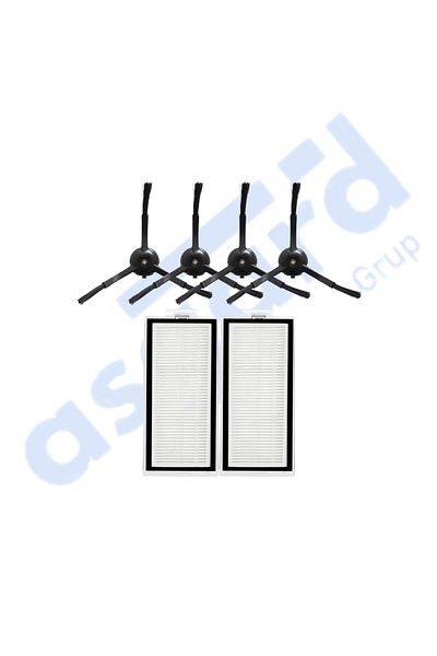 Asgard Grup Roborock Q8 Max, Q8 Max+ Compatible 4 Side Brushes 2 Filters