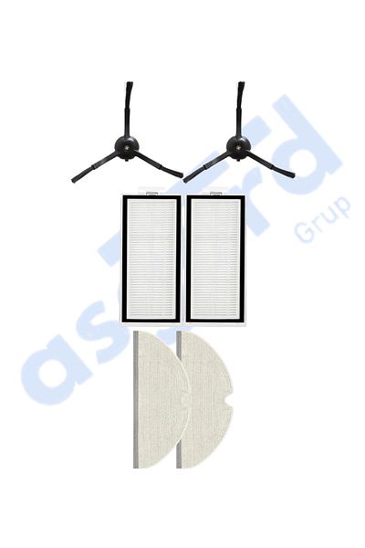 Asgard Grup Roborock Q8 Max, Q8 Max+ Compatible 2 Side Brushes 2 Filters 2 Mops