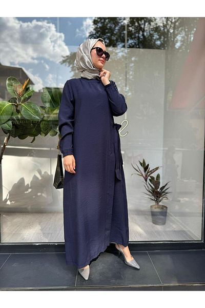Invee Navy Blue Modal 6958 Fabric Dress
