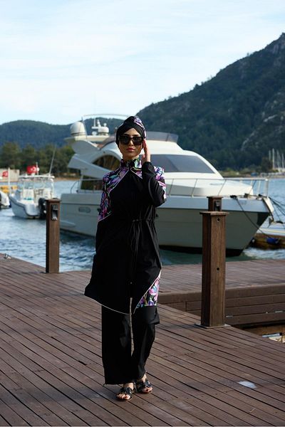 ns tasa Σετ μαγιό Lilya Pattern Sports Lycra Design Hijab διπλό
