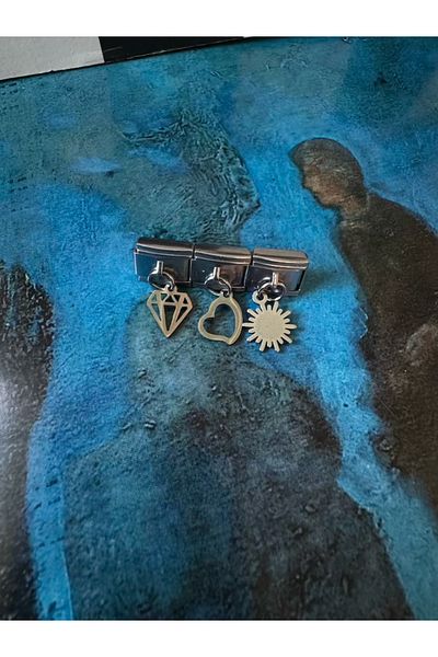 LAİKA 3-Piece Steel Italian Bracelet Charm Elmaz-Heart-Sun Does Not Tarnish