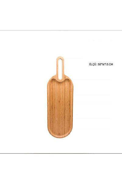 Altabi Bamboo Presentation Plate Presentation Plate with Handle 50X16 cm