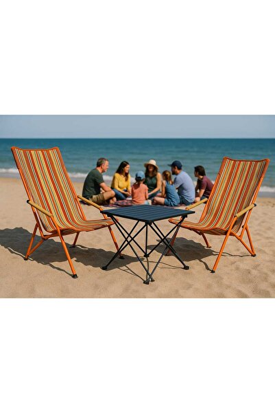 Goocamp 2 SANDALYE 1 MASA PİKNİK,PLAJ,KAMP SETİ