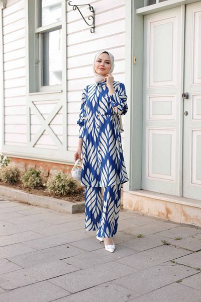 VALENS BOUTİQUE Γυναικείο Hijab Σετ 2 τεμαχίων τουνίκ & παντελόνι
