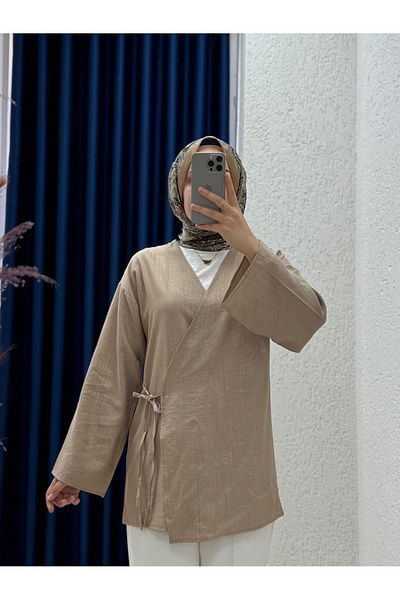 Mihra Σανέντρα Πλευρικά Δεμένη Jacket Φυσικά Καλυμμένο Στρώμα-MF207 Μάγκο