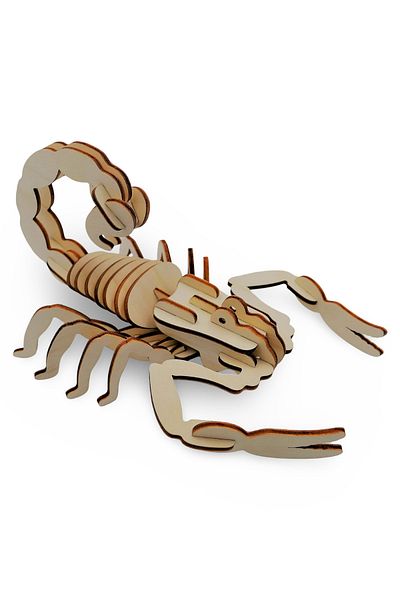 ALGWOOD 33 Pieces Wooden Scorpion Model - 3D Wooden Interlocking Educational Toy - Wooden Hobby Kit